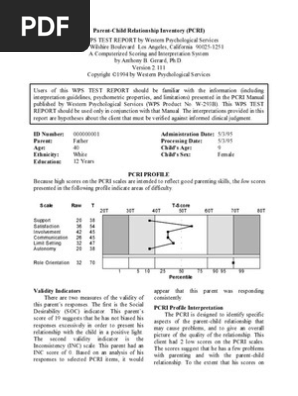 Parent Child Relationship Inventory Pcri Gerard Pdf