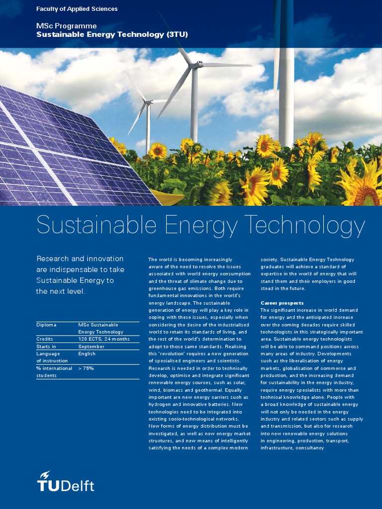 MSc in Sustainable Energy Technology | PDF | Sustainable Energy ...