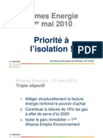 Les primes à l'énergie en 2010