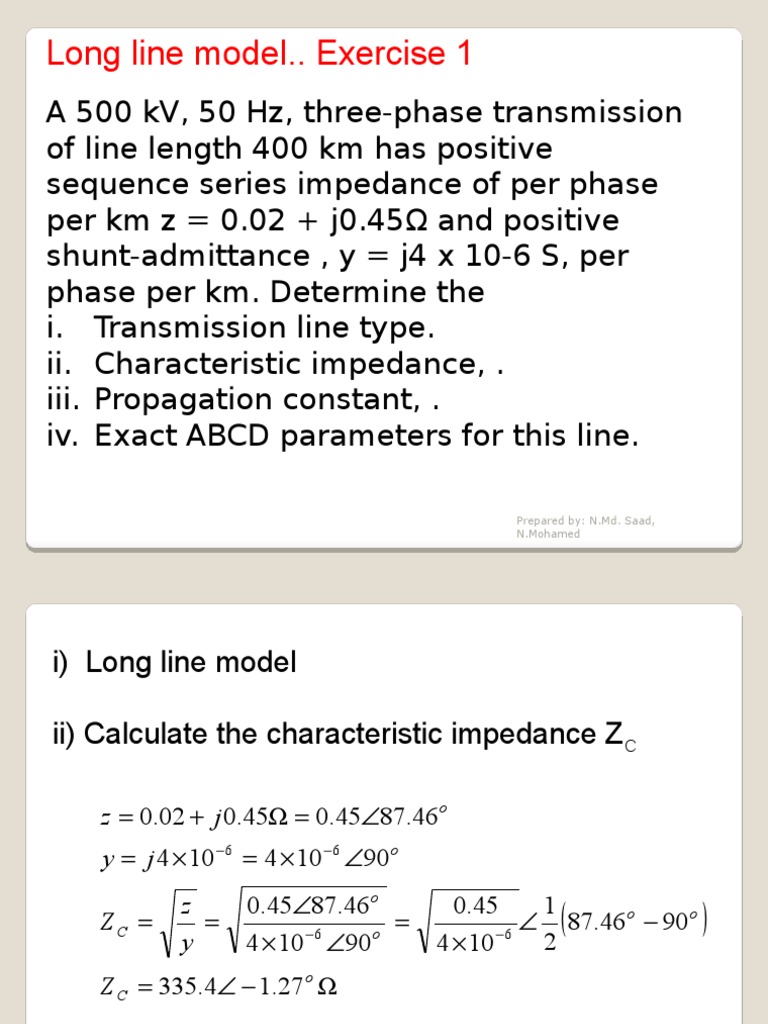 Excercises Long Line Model | PDF