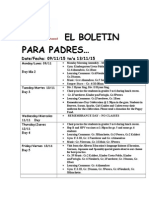 El Boletin para Padres : Date/Fecha: 09/11/15 To/a 13/11/15