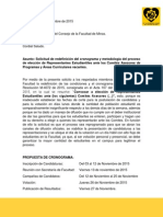 Solicitud Reprogramación Elección Representantes Estudiantiles Ante Comités Asesores