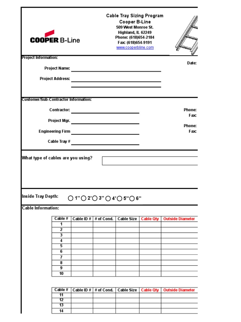 NEC Cable Tray Sizing Program | PDF