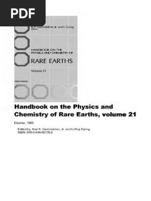 Gschneidner K A Eyring L Eds Handbook On The Physics And Chemistry Of Rare Earths Vol 21 Elsevier 1995 Isbn T 427s Pdf Lanthanide Amine