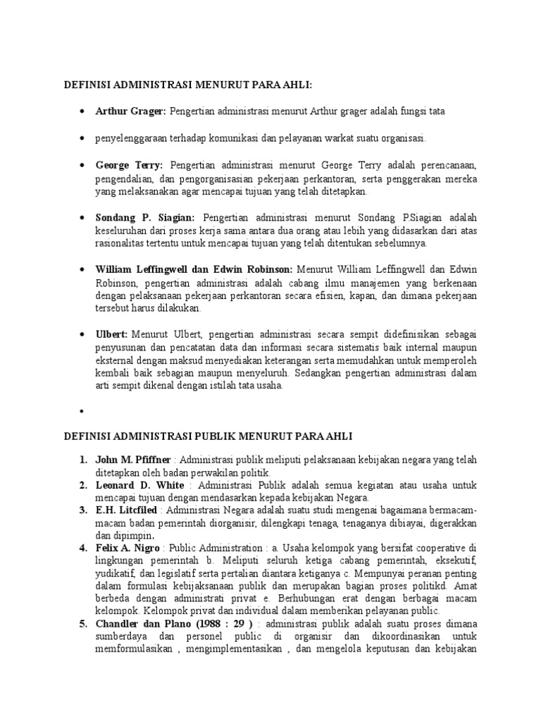 Arti Administrasi Menurut Para Ahli
