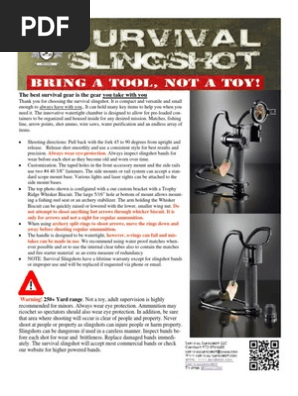 Survival Slingshot Instructions and Customization Guide 2014