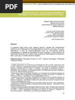 A Rev Russa de 1917 e Seus Desdobramentos No Âmbito Da Psicologia Histórico-cultural