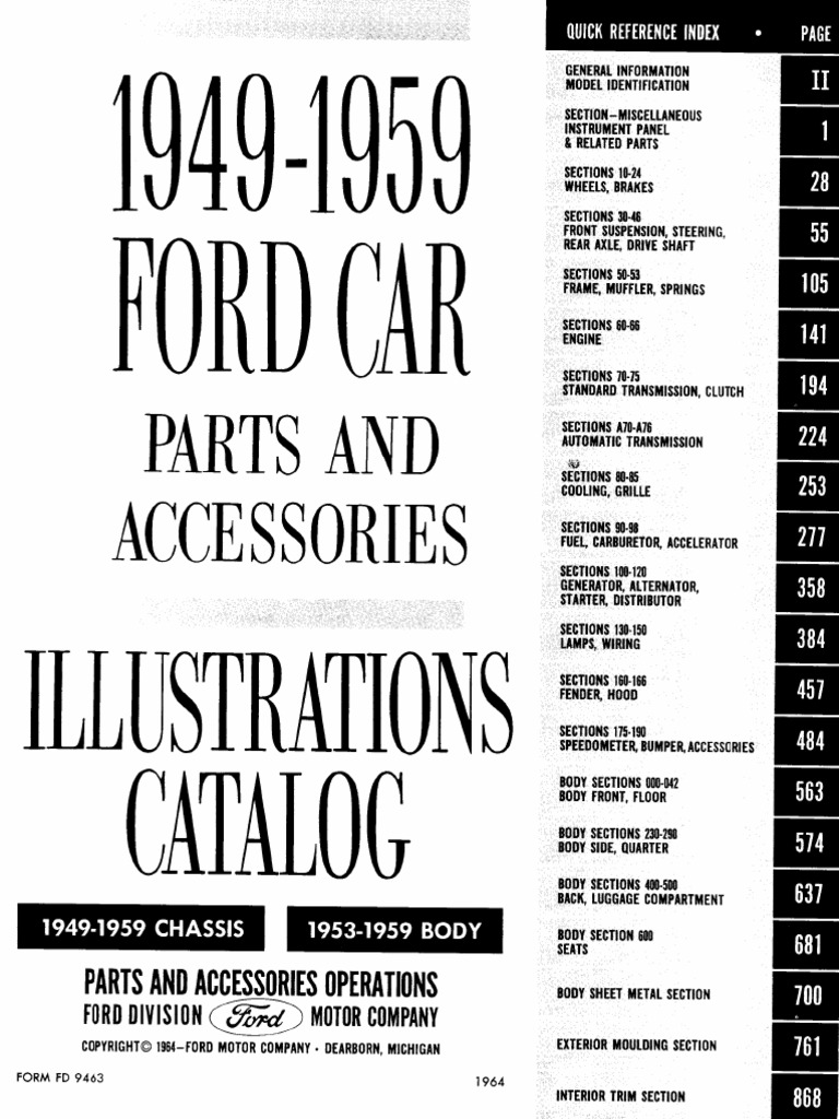 1949-1959 Ford Car Parts and Illustrations Catalog PDF | PDF
