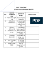 Music Department Devotional Guide (Month of November) Nov 9-15