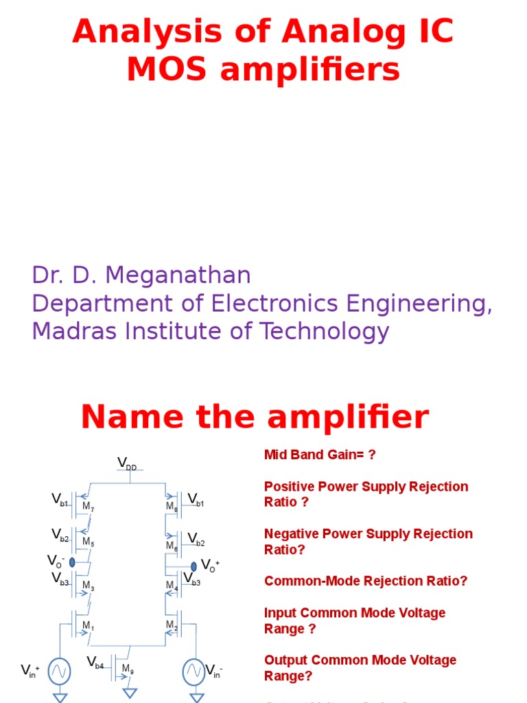 Mid Band Gain Analysis of MOS Amplifiers | PDF