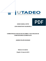 Combustibles Fosiles en Colombia y Sus Analisis de Composicion Elemental