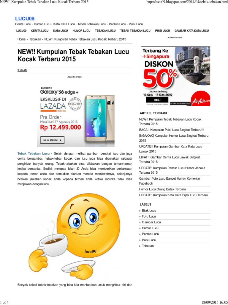 NEW Kumpulan Tebak Tebakan Lucu Kocak Terbaru 2015