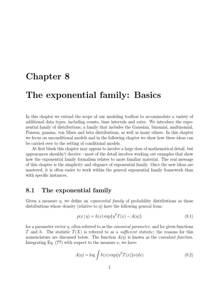 An Introduction to the Exponential Family of Distributions