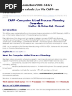 CAPP - Computer Aided Process Planning: Standard Value Calculation Via CAPP-an