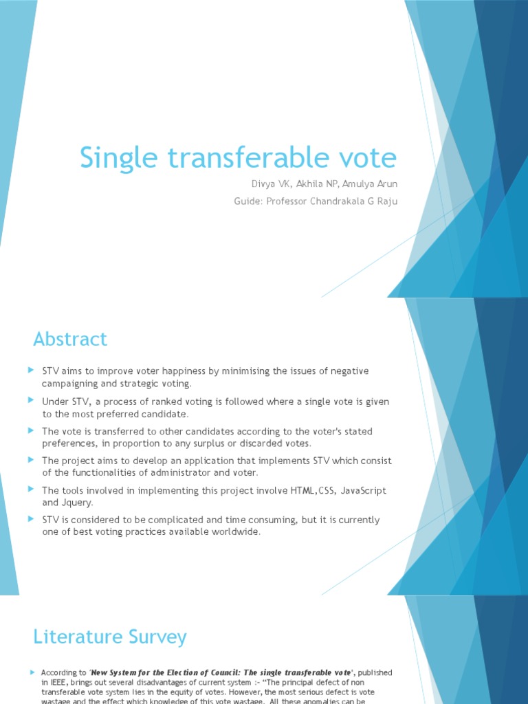 Single Transferable Vote System Overview | PDF | Voting | Political Events