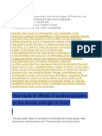 Effect of Acids N Bases On Tensile Strength of Fibre