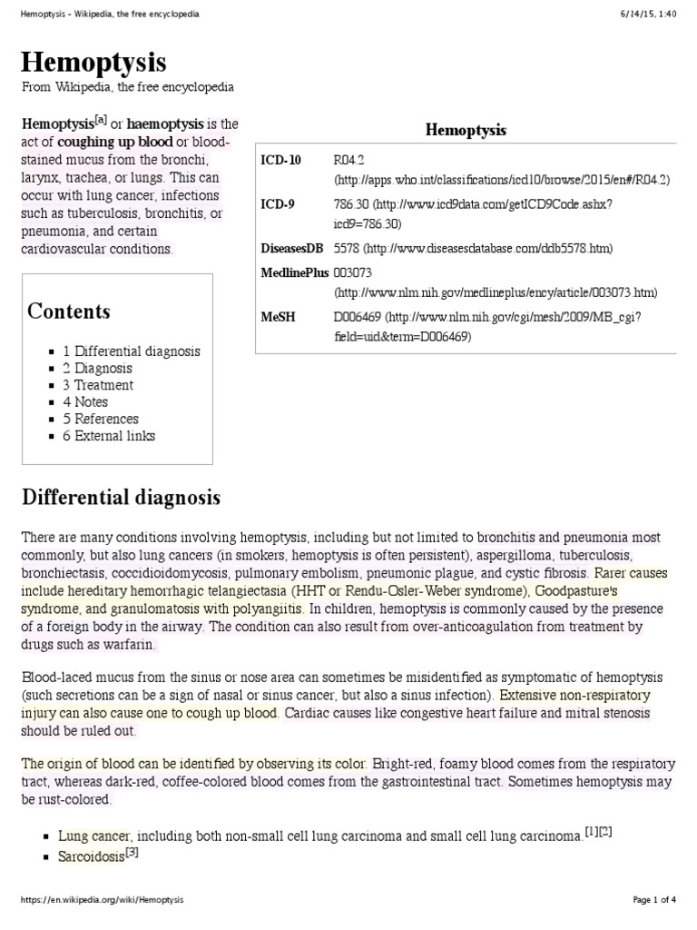 Wikipedia - Hemoptysis (CHECKED).pdf | Medical Specialties ...
