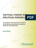 Adorno Horkheimer Marcuse_Critical Theory and Political Possibilities