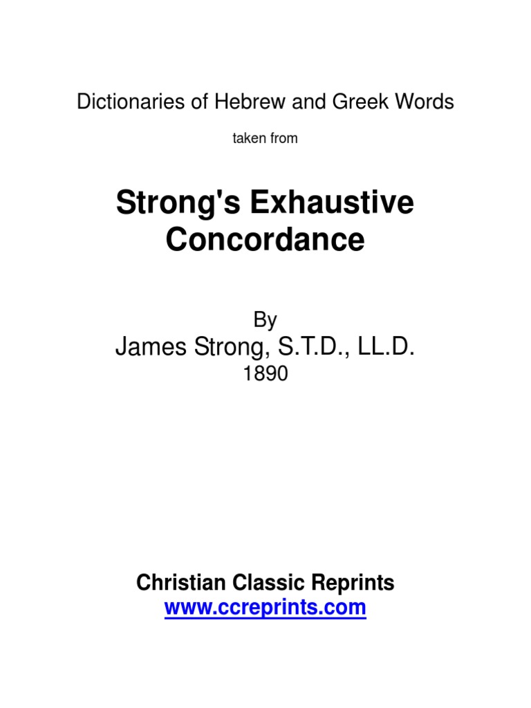 Strongs Exhaustive Concordance PDF Athena Bible