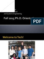 Fall 2015 PhD Orientation