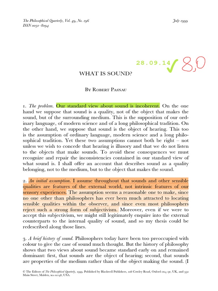 What Is Sound PDF Sound Perception