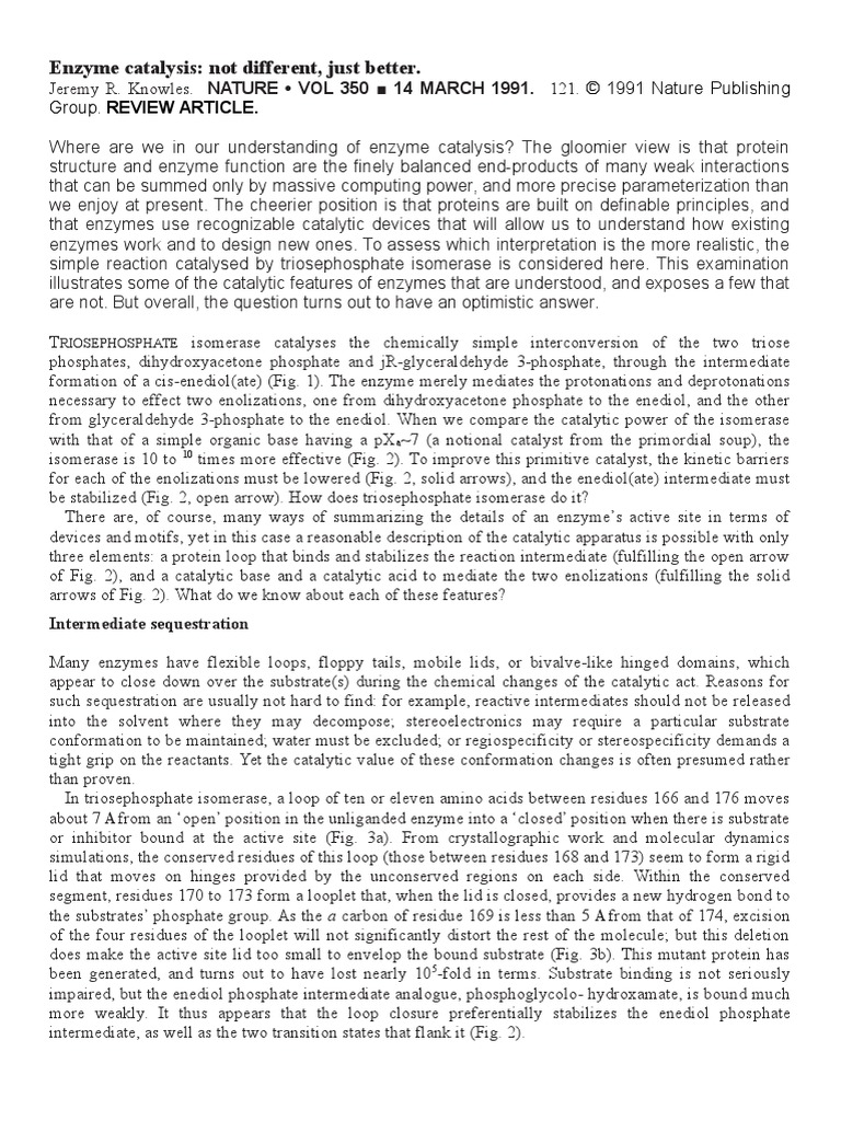 Enzyme Catalysis. FOXIT Not Different, Just Better NAT91 Sin Referencias Download Free PDF