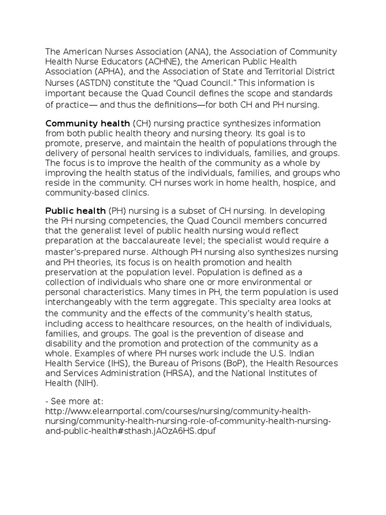 The Difference Between Community Health and Public Health Nursing | PDF ...