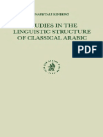 [Kingberg] Studies in Linguistic Structure of Classical Arabic (1)