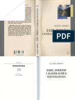 Mimica, Aljoša --- Emil Dirkem i Radikalska Sociologija