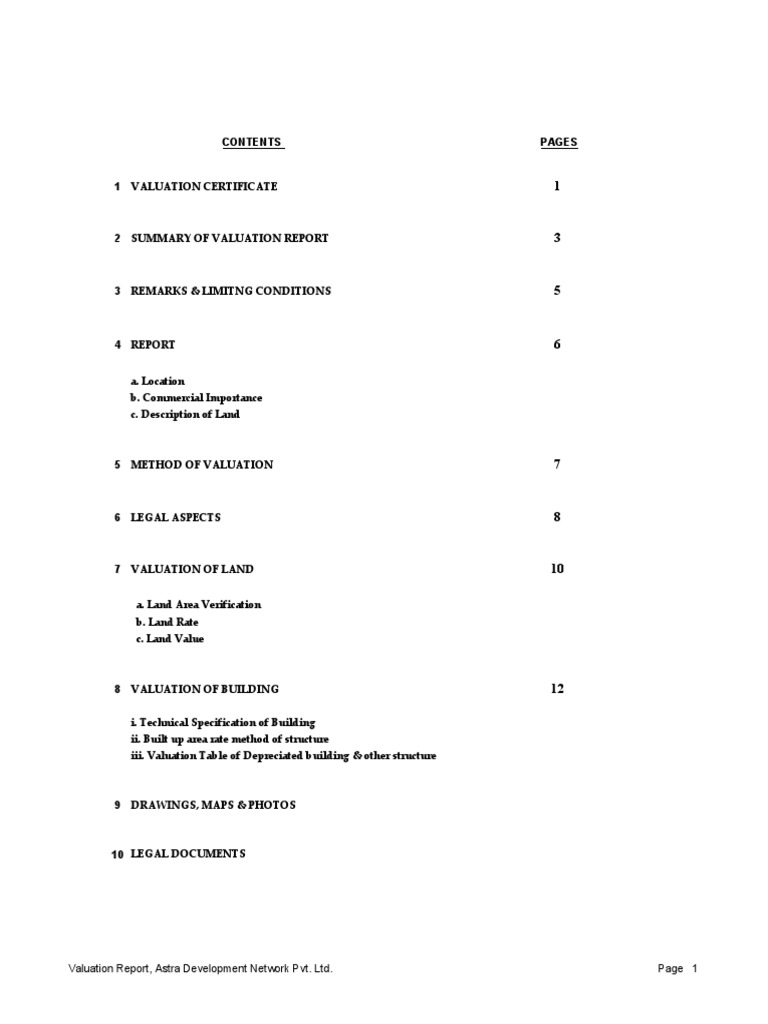 Land and Building Valuation Report | PDF | Real Estate Appraisal ...