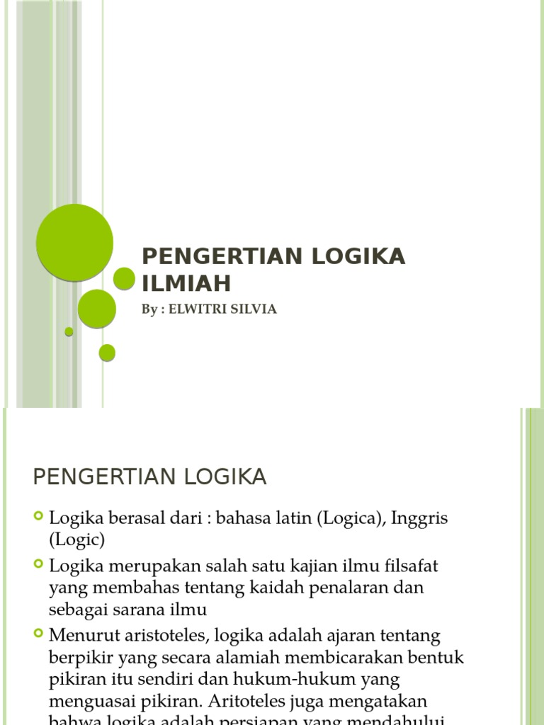 Pengertian Logika Ilmiah PDF