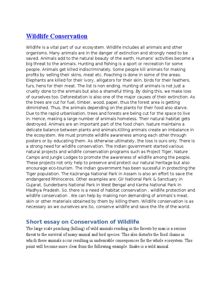 Wildlife Conservation 1 | PDF | Wildlife | Conservation Biology