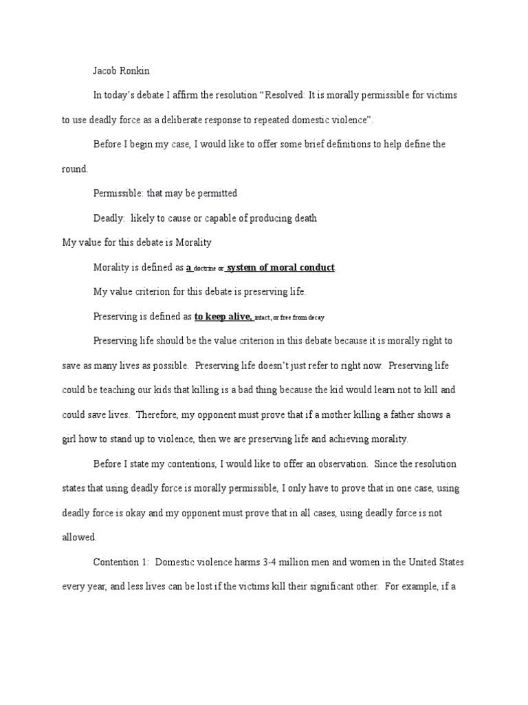 Sample LD Case Domestic Violence Restraining Order