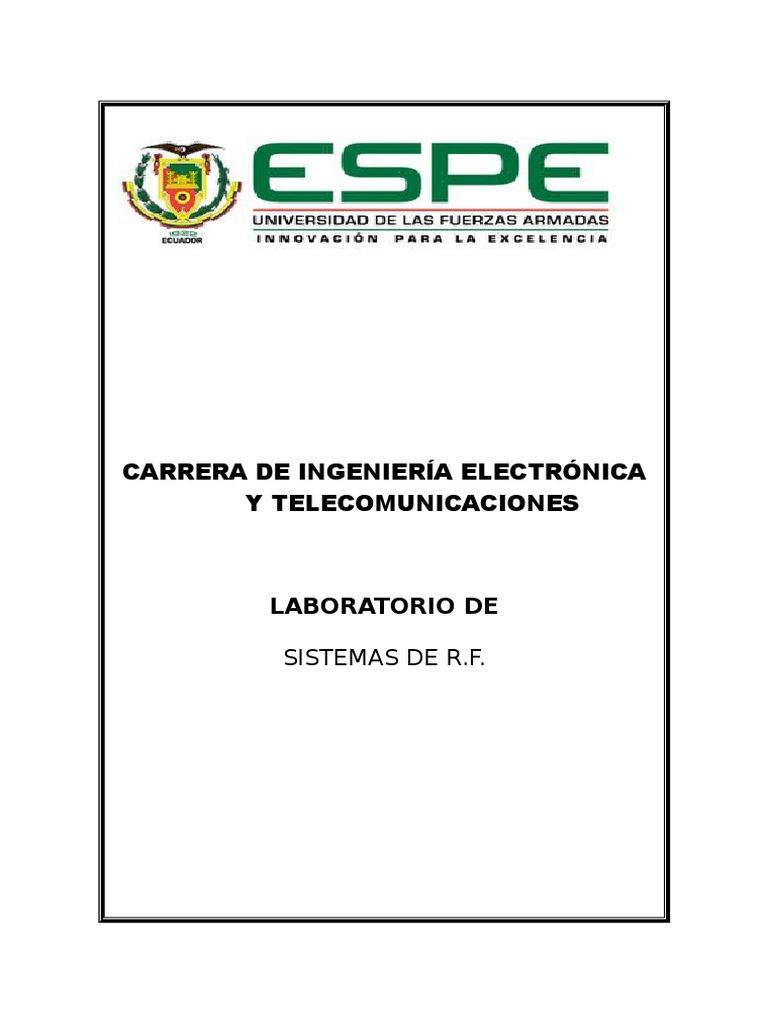 Prácticas de RF en Ingeniería Electrónica | PDF | Frecuencia de radio ...