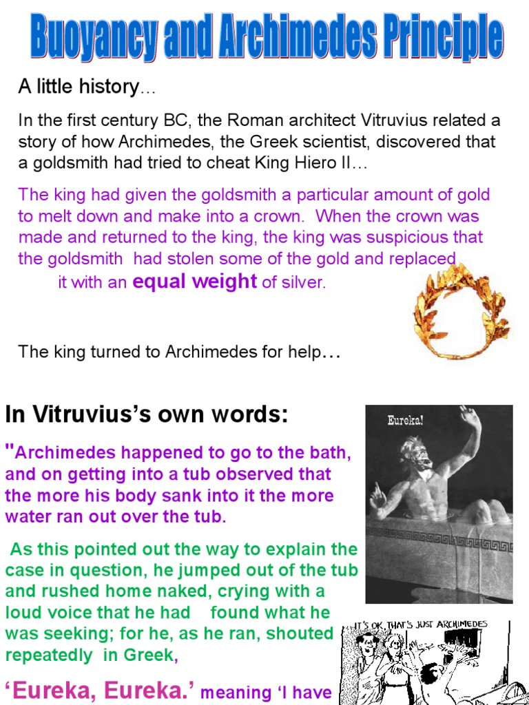 Archimedes Principle PDF Buoyancy Weight