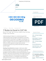 7 Rules To Excel in CAT VA - GP Ka Funda