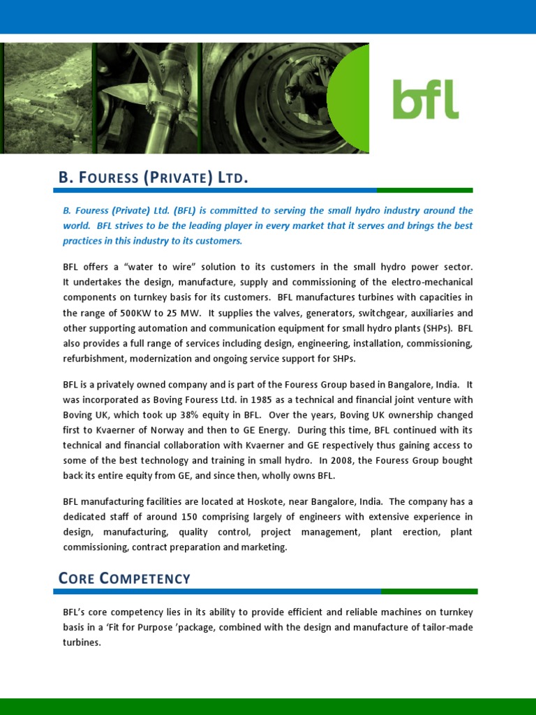 BFL: Leading Small Hydro Solutions | PDF | Hydroelectricity | General ...