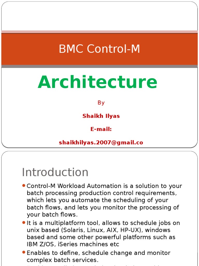 BMC ControlM Architecture Scheduling Server