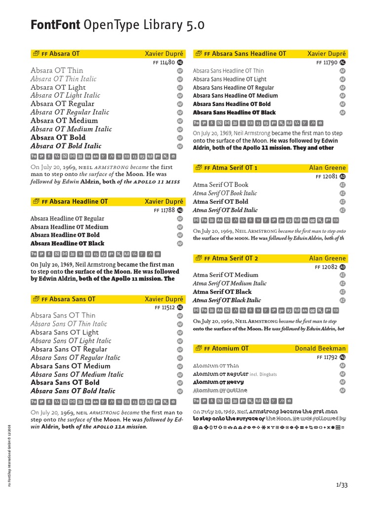 FontFont OpenType Library 5.0 | PDF
