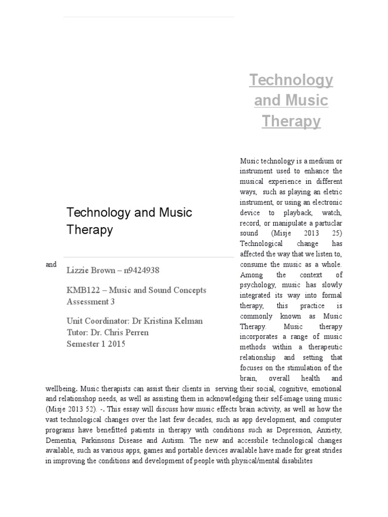 music therapy college essay