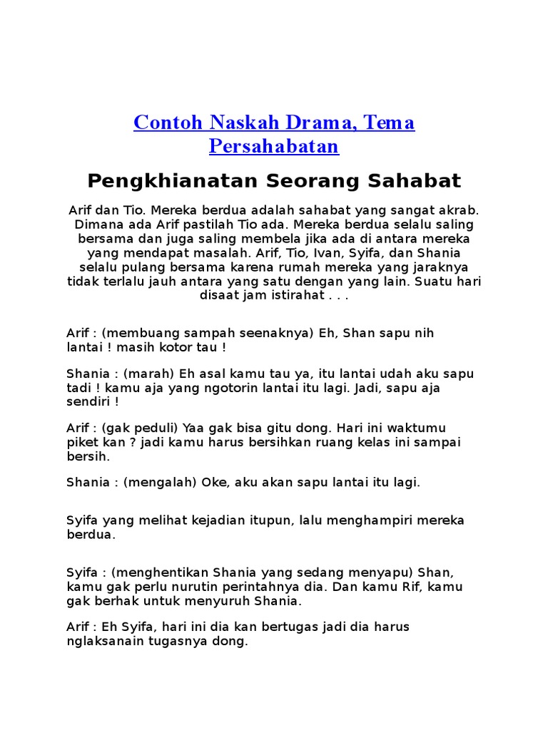Contoh Naskah Drama Teather