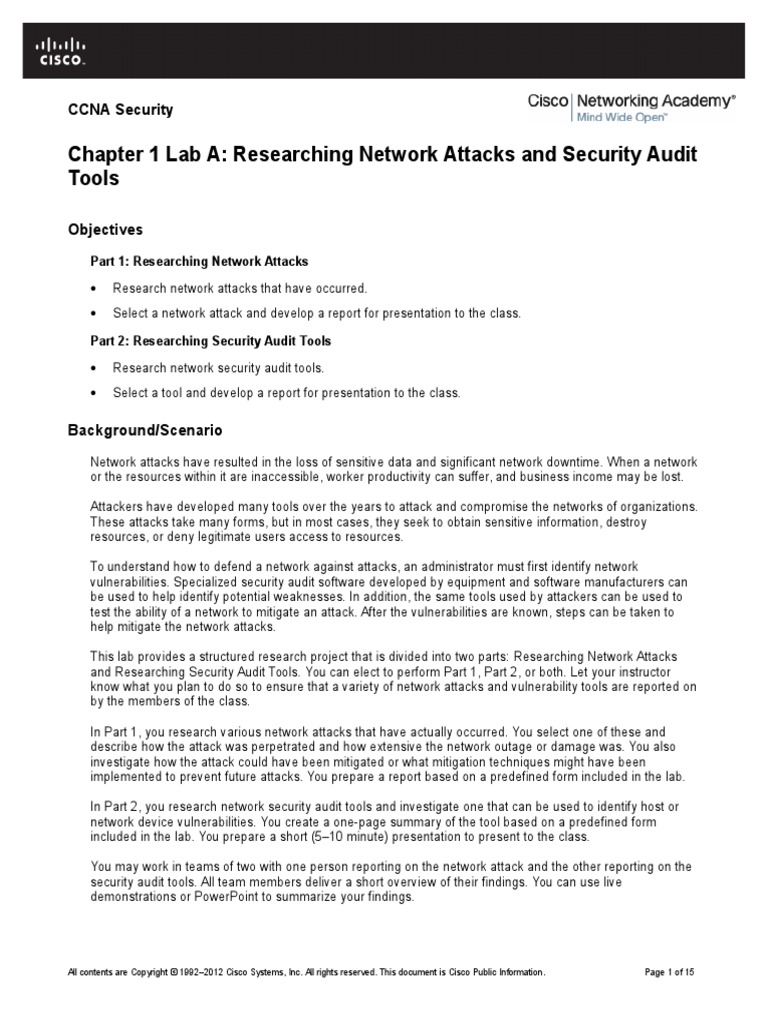 Researching Network Attacks and Security Audit Tools | PDF | Ip Address ...