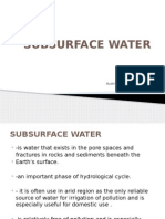 SUBSURFACE WATER Ppt- Hydrology Report