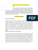 Clasificación y Tipologia de La Toma de Decisiones