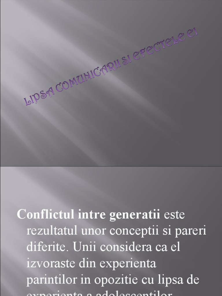 Lipsa Comunicarii Si Efectele Ei | PDF