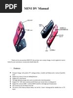 MINI DV Manual: 一． Features