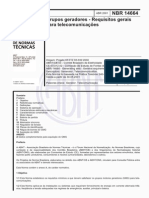 NBR 14664 (Abr 2001) - Grupos Geradores - Requisitos Gerais Para Telecomunicações - Cópia