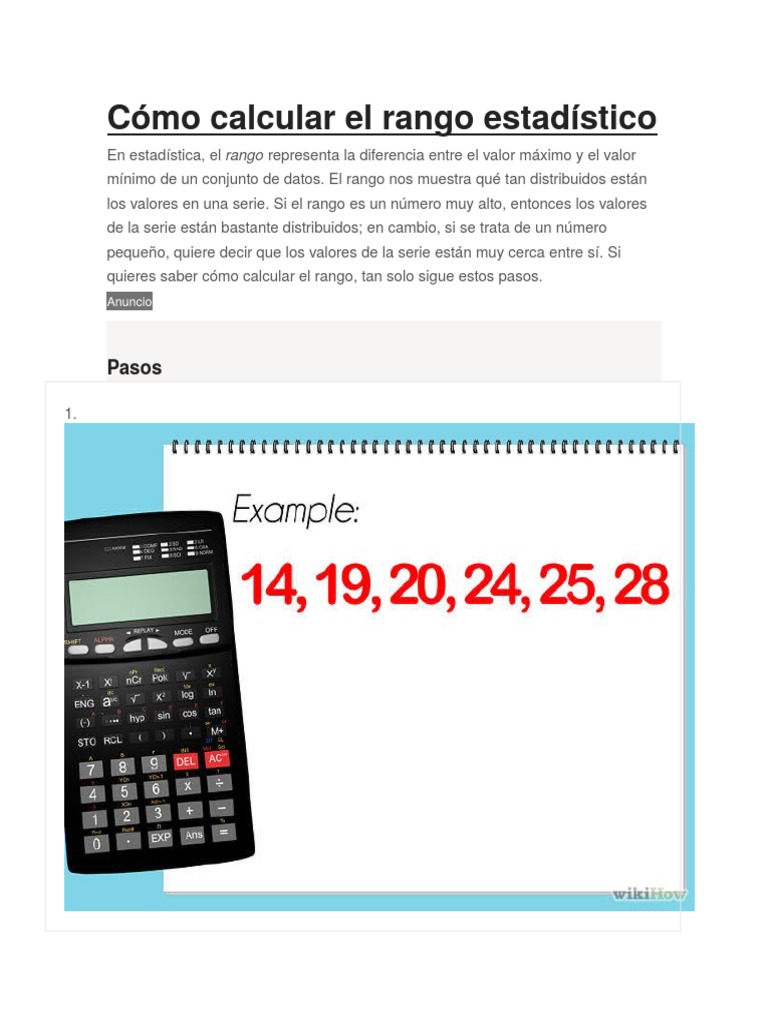 Cómo calcular el rango estadístico fácilmente | PDF | Conjunto ...