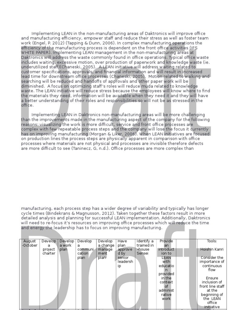 Lean Implementation in Office Operations | PDF | Process Engineering ...