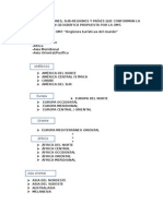 PRINCIPALES REGIONES, SUB-REGIONES Y PAÍSES QUE CONFORMAN LA DIVISIÓN GEOGRÁFICA PROPUESTA POR LA OMT - Principales Regiones